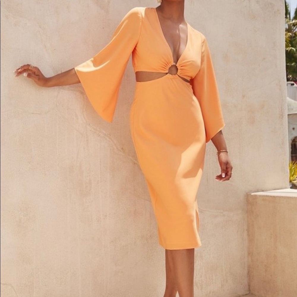 JustFab Claim The Spotlight Orange Dress